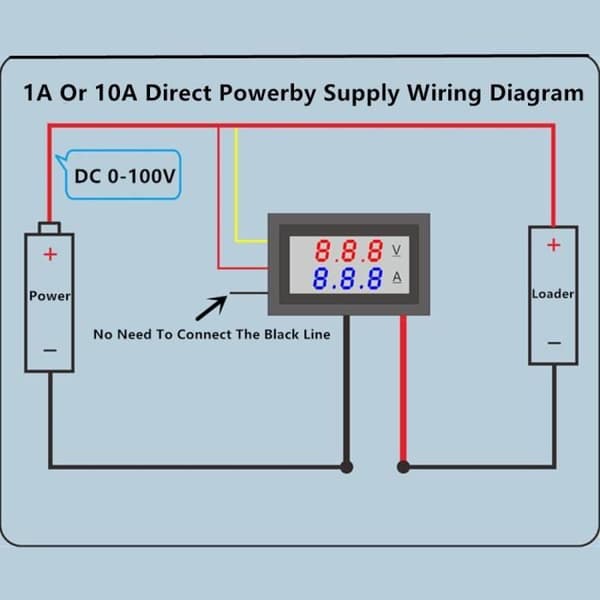 DC 100V 10A digital voltmeter Voltmeter Amperemeter Blå + Röd LED Amp Dubbel digital voltmätare [0DEC7FB]