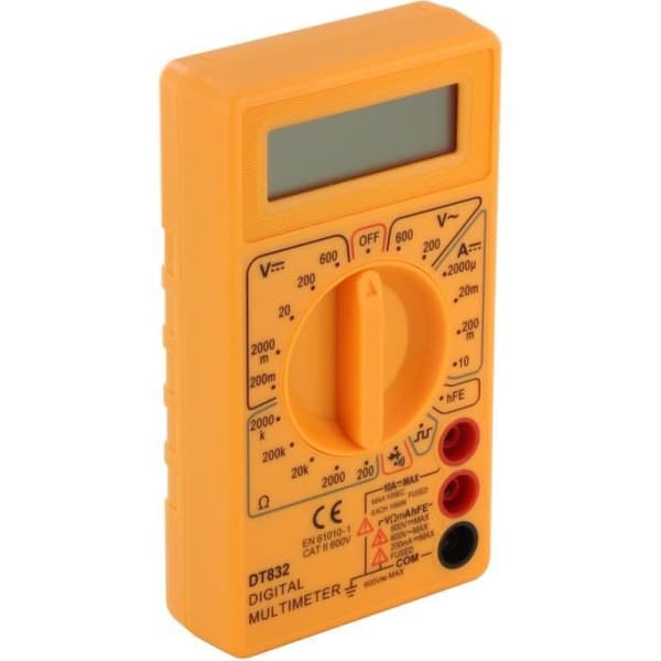 Digital multitester - CHACON - 600 V - 3,5 LCD-skärm - Gul