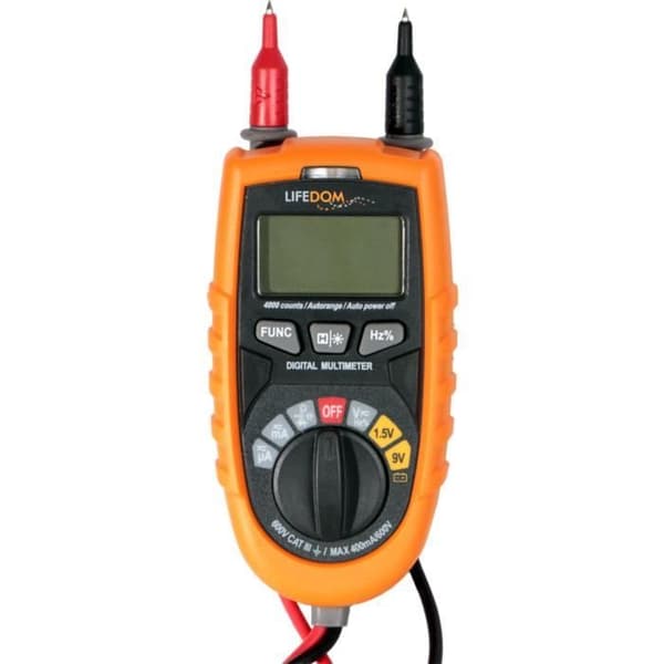 Digital multimeter - Lifedom - 600 V Cat.III - AC/DC mätning - Metalldetektering - Batteritestare