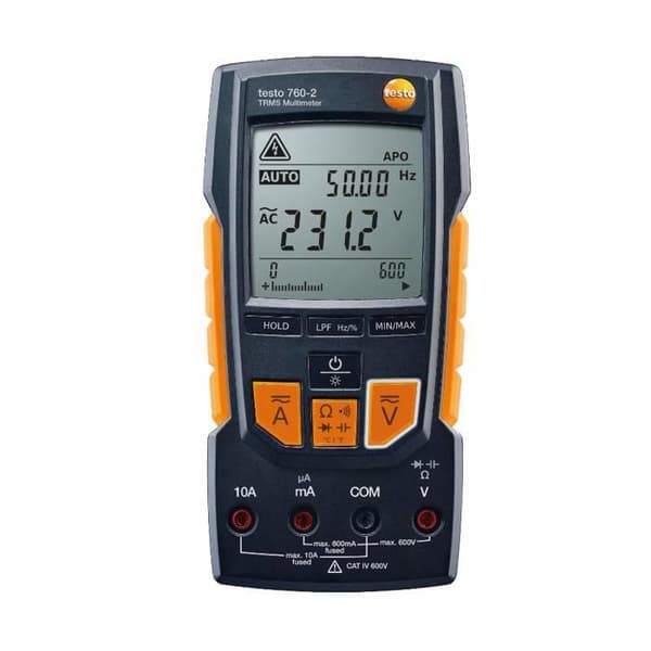 testo 760-2 digital multimeter Kalibrerad enligt: fabrik (utan certifikat) CAT III 1000 V, CAT IV 600 V Display (antal