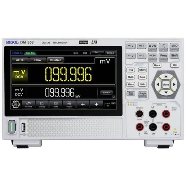 Bordmultimeter - RIGOL - DM858 - CAT I 1000 V - CAT II 300 V - 500000 minnenheter