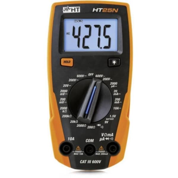 HT Instruments HT25N 1010170 Digital multimeter CAT III 600 V Display (antal räkningar): 2000 1 st.