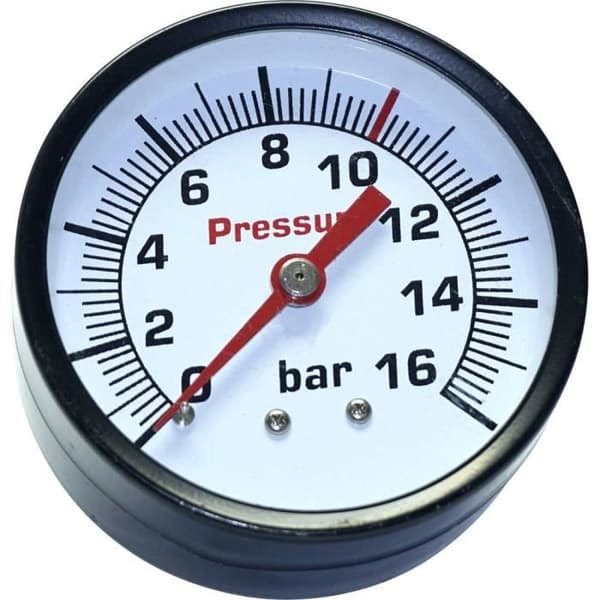 Manometer - AEROTEC - 9052071 - Bakanslutning - Utvändig gänga 1/4" - Max 16 bar