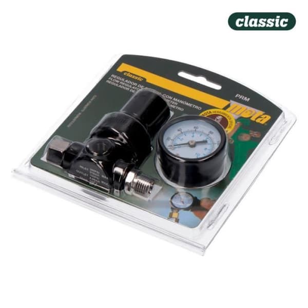 Flödesregulator med tryckmätare prm.
