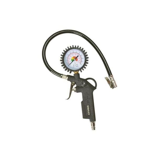 Stanley bildäckspump 150533XSTN - Däckpump upp till 10 bar - med däcktrycksmätare - luftpistol...