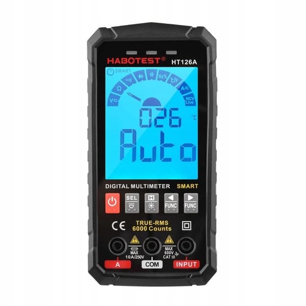 UNIVERSAL DIGITAL MULTIMETER NCV RMS LIVE TEST THERMOCOUPLE TEMP. LED FICKLAMPOR
