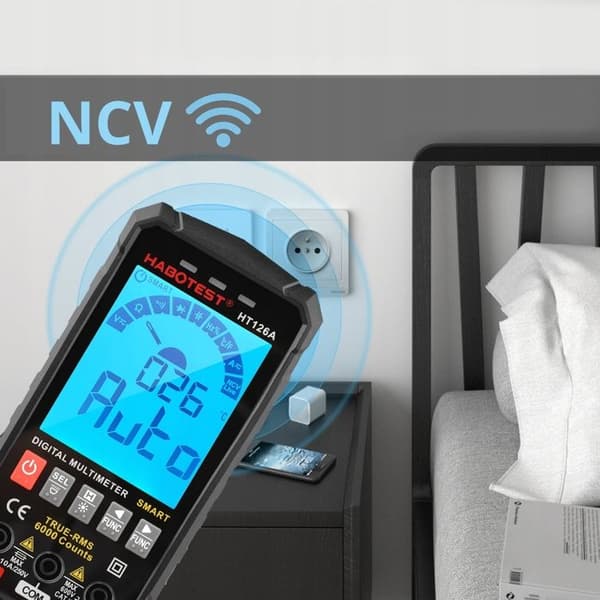 UNIVERSAL DIGITAL MULTIMETER NCV RMS LIVE TEST THERMOCOUPLE TEMP. LED FICKLAMPOR