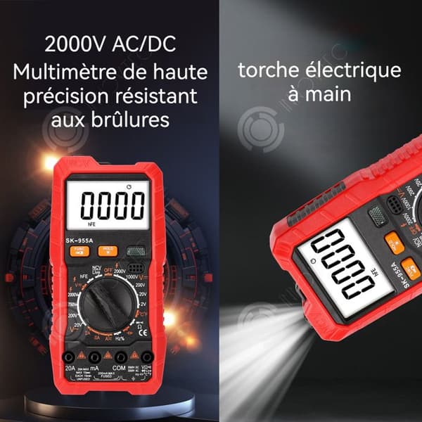 INN Digital multimeter Hög noggrannhet 2000V Tråduppskattning utan brand Temperaturmätning Spänningsdetektering NVC