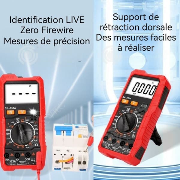 INN Digital multimeter Hög noggrannhet 2000V Tråduppskattning utan brand Temperaturmätning Spänningsdetektering NVC