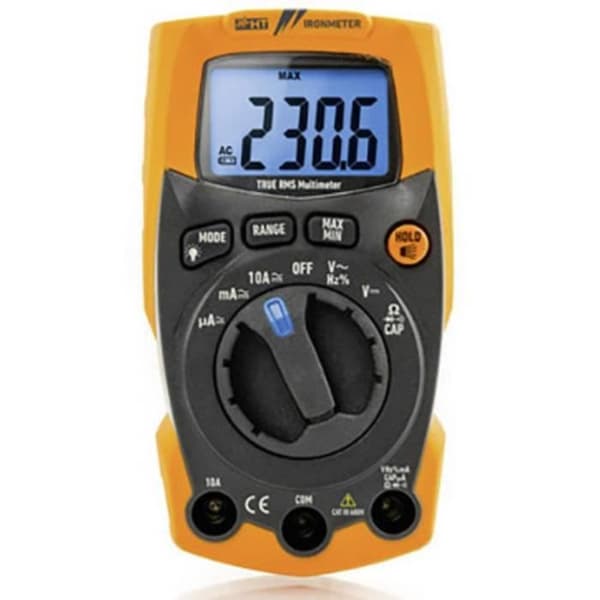 HT Instruments digital multimeter - Ultrabeständig TRMS 600V AC/DC med integrerad LED-lampa