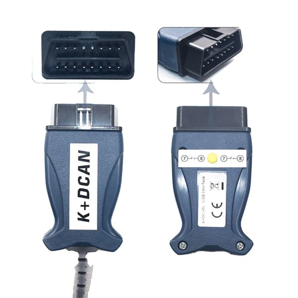 BMW K+DCAN Diagnostisk Kabel, FT232RL Chip, 20Pin til 16Pin OBD2 Forlængelse, Ny Blå