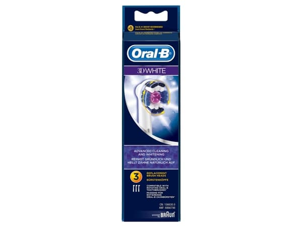 Oral-B 3D White 80338474, 3 styck, Vit, CleanMaximiser, Oral-B, 16,35 g, 18 mm
