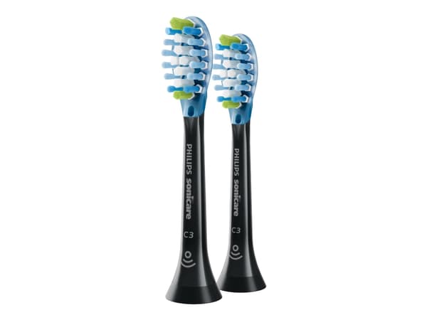 Philips Sonicare C3 Premium HX9042 Plaque Defence - Extra tandborsthuvud - till tandborste - svart (paket om 2) - för Sonicare DiamondClean HX9372; S