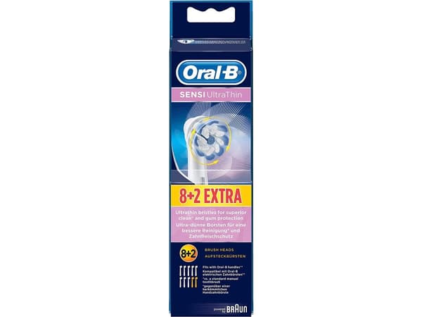 Oral-B Sensi UltraThin EB6082, 10 stykker, Hvit, 3 måned(er), Tyskland, Genius, Triumph, SmartSeries, PRO, Vitality (except for Vitality Sonic), blis