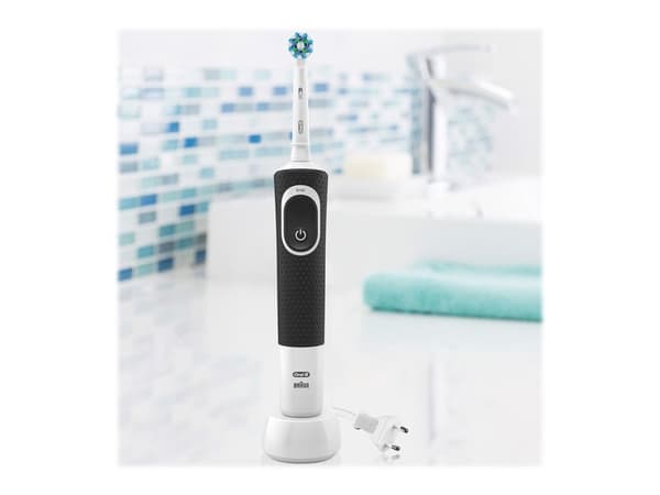Oral-B Vitality 100 CrossAction Voksen Roterende vibrerende Tannbørste Sort, Hvit