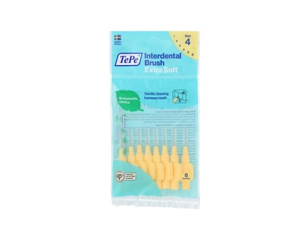 TePe Extra Soft Interdental Brushes 4 Yellow (0,7 mm) 8 pcs