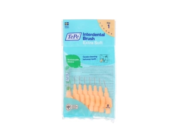 Interdental Brush Extra Soft 0 45 mm OranA34ovA 8 stk Meget fint interdentalkort Aky