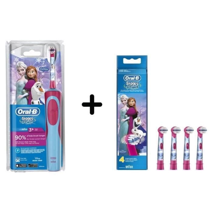 Pack ORAL B Elektrisk tandborste Frozen + 4 borstar