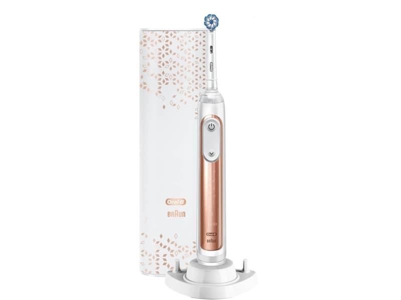 Oral-B Genius 80324922, Vuxen, Roterande och oscillerande tandborste, Gum omsorg, Vanlig, Tandblekning, Pink gold, Vit, Ungern, Batteri
