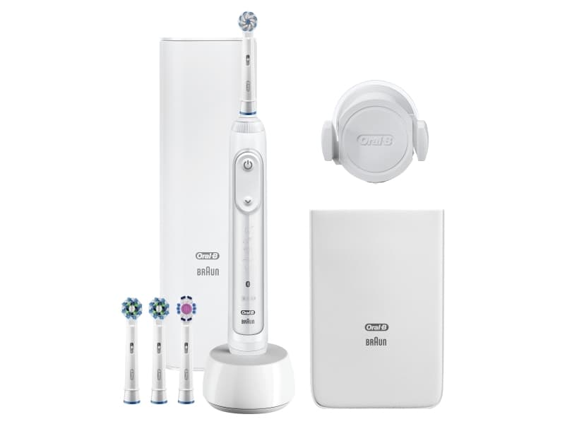 Oral-B Genius 10200W White, Vuxen, Roterande och oscillerande tandborste, 10500 rörelser per minut, Daglig vård, Gum omsorg, Känslig, Tandblekning, V
