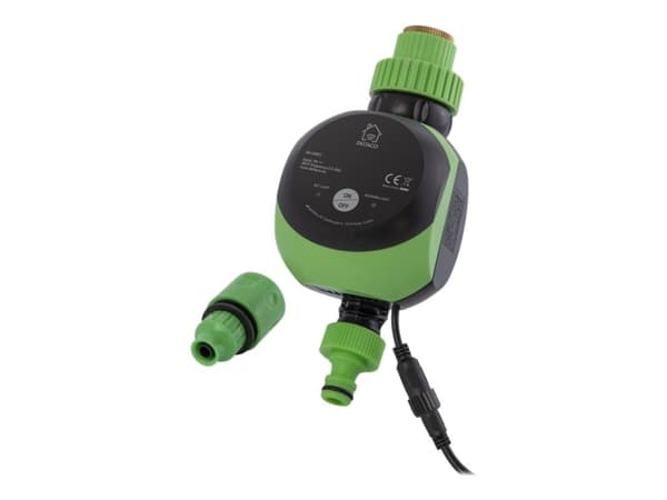 DELTACO SMART HOME - Älykäs vedenohjain - sopii 1/2" ja 3/4" hanaliittimille - musta, vihreä