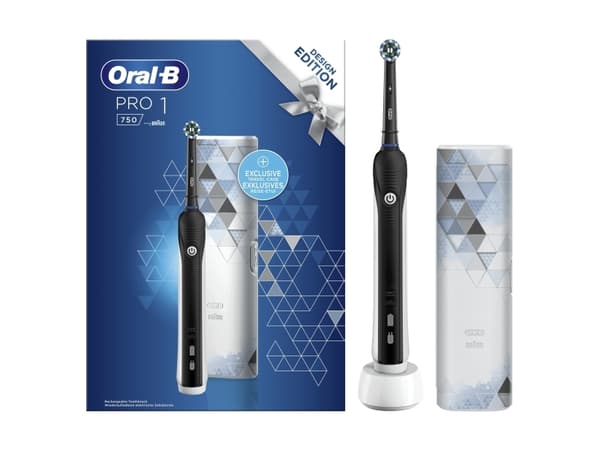 Oral-B Pro 750 CrossAction Bonus Pack - Tandborste - svart