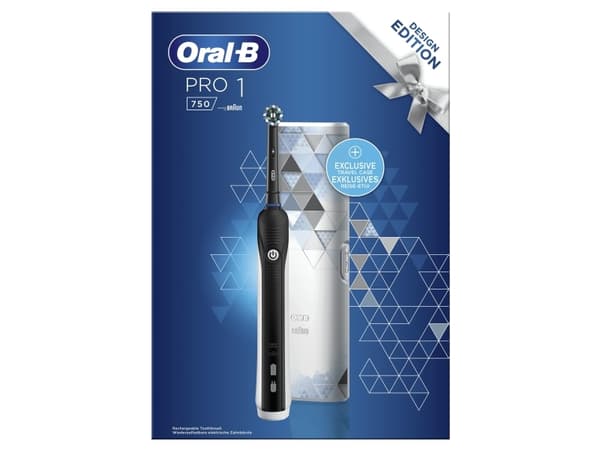 Oral-B Pro 750 CrossAction Bonus Pack - Tandborste - svart