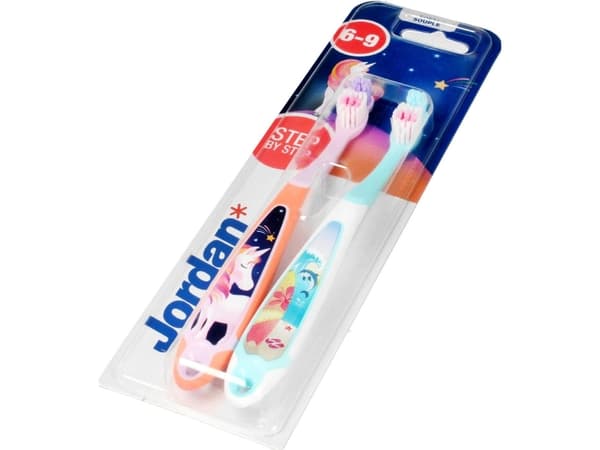 JORDAN_Step By Step toothbrush for children 6-9 years Soft Flexible 2pcs.