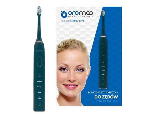 Oromed ORO-BRUSH GREEN, Vuxen, Ultraljudstandborste, Massage, Polering, Känslig, Tandblekning, 38000 rörelser per minut, Grön, 2 min