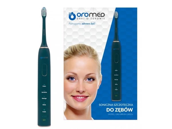 Oromed ORO-BRUSH GREEN, Aikuinen, Sonic-hammasharja, Hieronta, Kiillotus, Herkkä, Valkaisu, 38000 liikettä minuutissa, Vihreä, 2 min