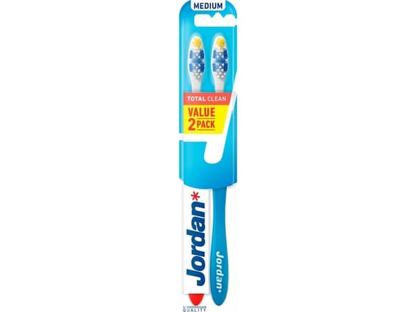JORDAN_Total Clean Tannbørste Medium 2 stk.