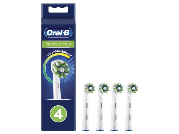 Oral-B Crossaction - Med Cleanmaximiser-teknologi - Børstehoder - Pakke med 4