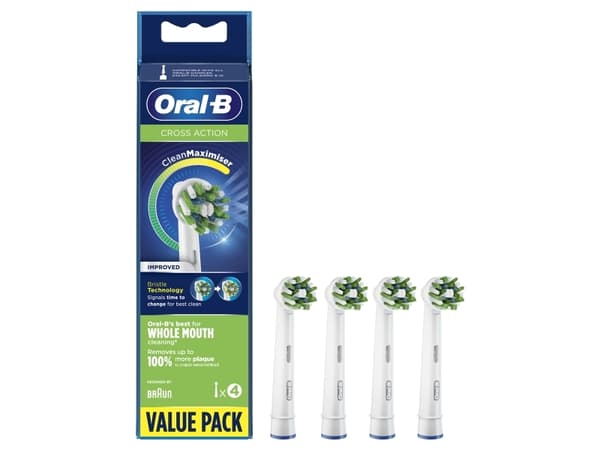 Oral-B Crossaction - Med Cleanmaximiser-teknologi - Børstehoder - Pakke med 4