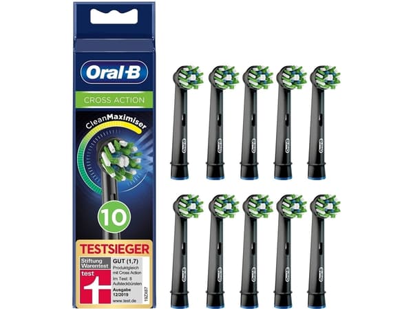 Oral-B CrossAction CleanMaximiser Svarta tandborsthuvuden - 10-pack