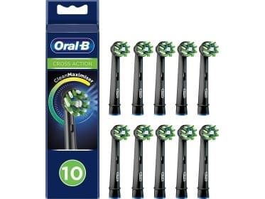 Oral-B CrossAction CleanMaximiser Svarta tandborsthuvuden - 10-pack