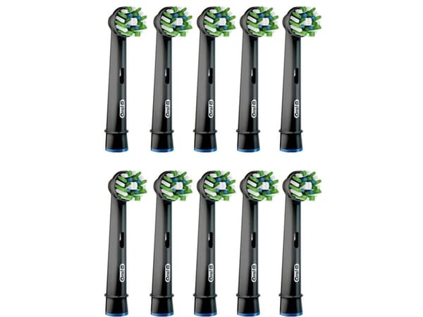 Oral-B CrossAction CleanMaximiser Svarte Tannbørstehoder - 10-pk.