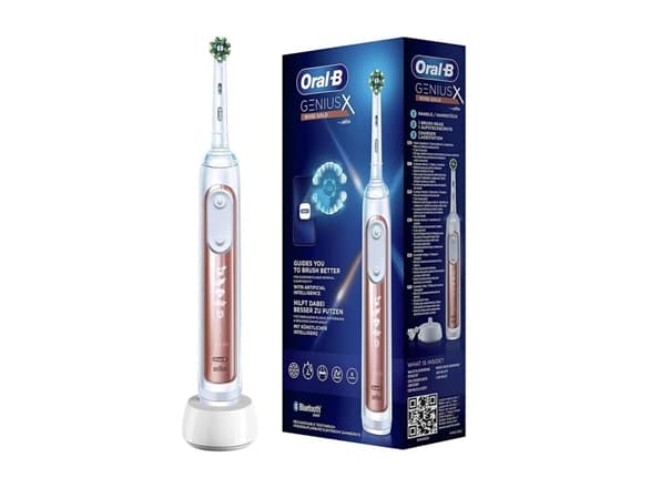 Oral-B Genius X 80354127 elektrisk tannbørste Voksen Oscillerende Tannbørste Rosa gull, Hvit