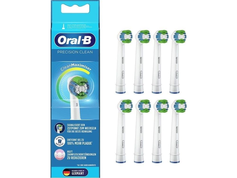 ORAL-B Precision Clean EB20-8 (Clean Maximiser) Udskiftning af elektriske tandbørstehoveder XXL 8 stk Hvid