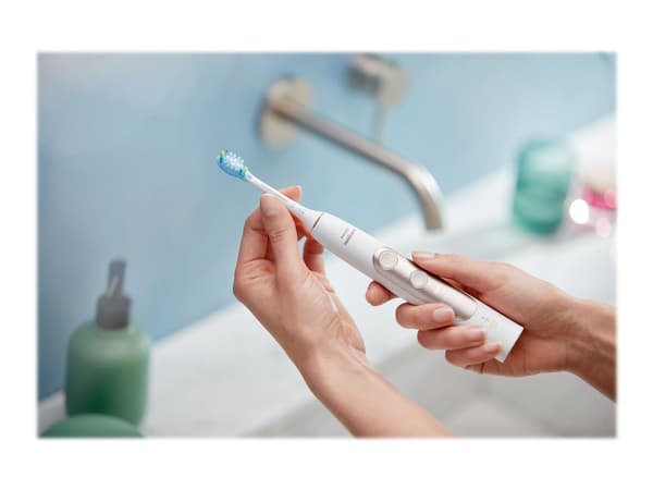 Philips Sonicare ExpertClean 7300 HX9611 - Tandborstuppsättning - sladdlös - vitt/silver