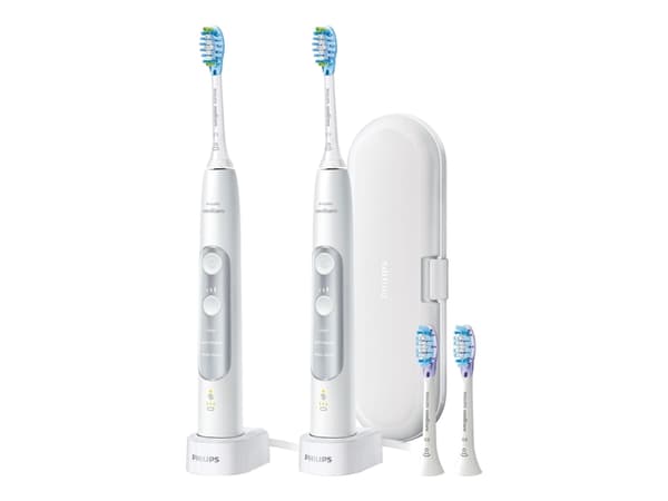 Philips Sonicare ExpertClean 7300 HX9611 - Tandborstuppsättning - sladdlös - vitt/silver