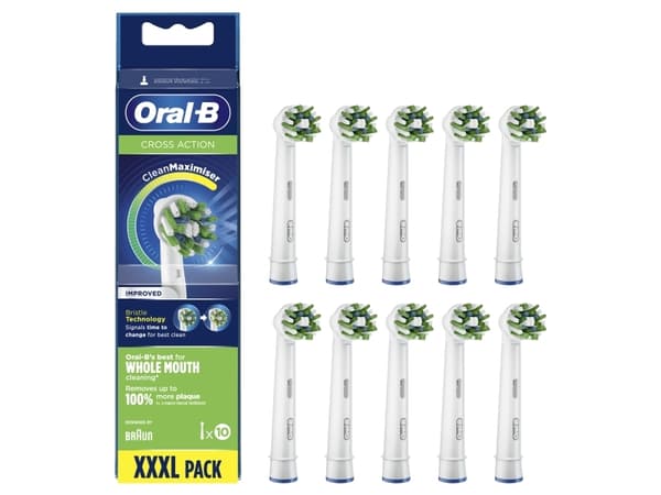 Oral-B CrossAction 80339346 tandborsthuvuden 10 styck Blå, Grön, Vit