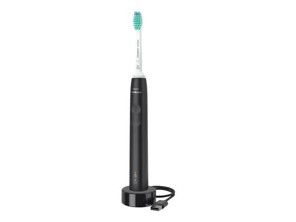 Philips 3100 series HX3671/14 Sonic-sähköhammasharja, Aikuinen, Sonic-hammasharja, Päivittäinen käyttö, Musta, Akku, Sisäänrakennettu akku