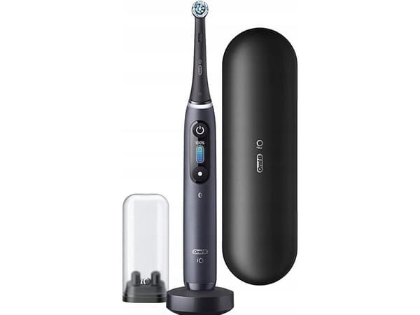 Braun Oral-B iO Series 8N oppladbar elektrisk tannbørste for voksne, antall børstehoder 1, antall børstemoduser 6, svart onyx (iO8 svart)
