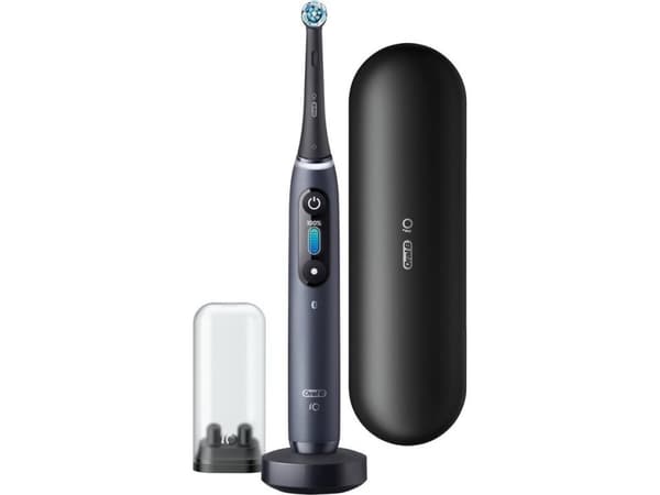 Braun Oral-B iO Series 8N oppladbar elektrisk tannbørste for voksne, antall børstehoder 1, antall børstemoduser 6, svart onyx (iO8 svart)