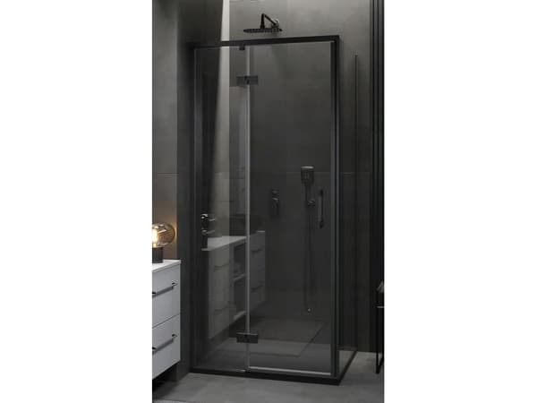 Cersanit S932-128 gångjärnsdörr för duschvägg LARGA BLACK 90X195 LEFT TRANS GLASS // KNC.DRZ-LARGA-90X195-TR-L-CZ