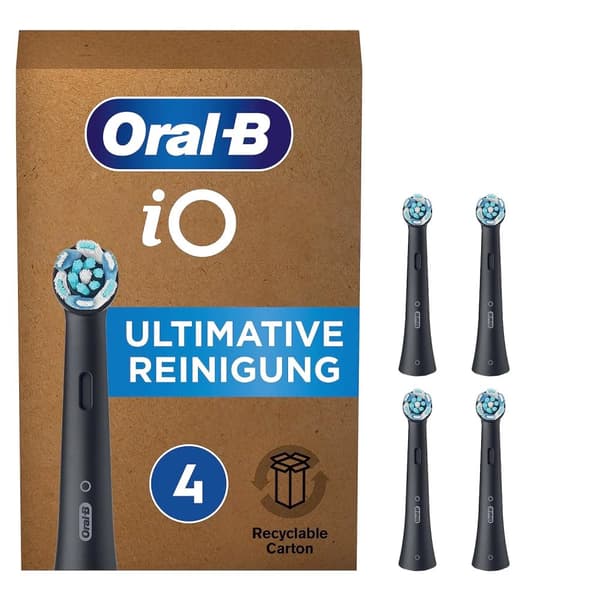 Oral-B iO Series Ultimate Clean Tannbørstehoder - Svart - 4-pakning