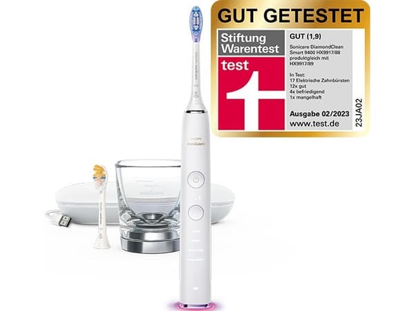 Philips DiamondClean Smart 9400 HX9917/88 Sonic-sähköhammasharja ja sovellus, Aikuinen, Sonic-hammasharja, Päivittäinen käyttö, Syväpuhdistus, Ienhoi