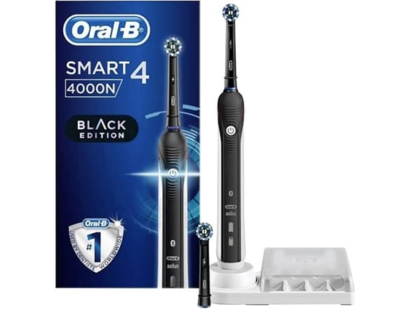 Oral-B Electric Toothbrush Smart 4000 Rechargeable, For adults, Number of brush heads included 2, Number of teeth brushing modes 3, Black