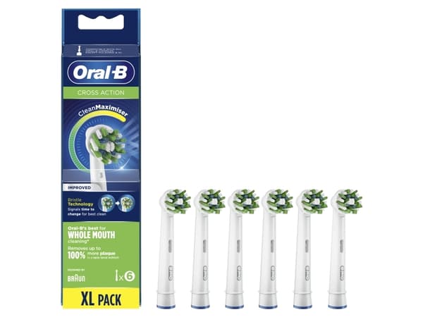 Oral-B CrossAction 80339345, 6 stk, Blå, Grøn, Hvid, 3 måned(er), 32,7 g, Tyskland, Oral-B