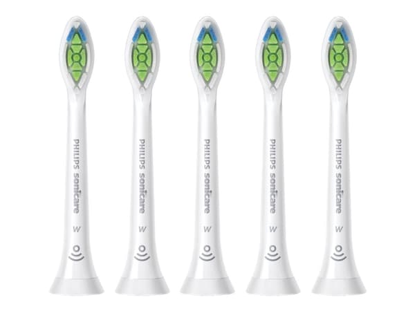 Philips Sonicare W2 Optimal White HX6065 standard - Ekstra tannbørstehode - for tannbørste - hvit (pakke med 5)